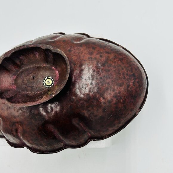 S.N.K E.N.T Inc. Hammered Metal 12" x 8" x 2.5" Centerpiece Bowl Made in India - Picture 6 of 8